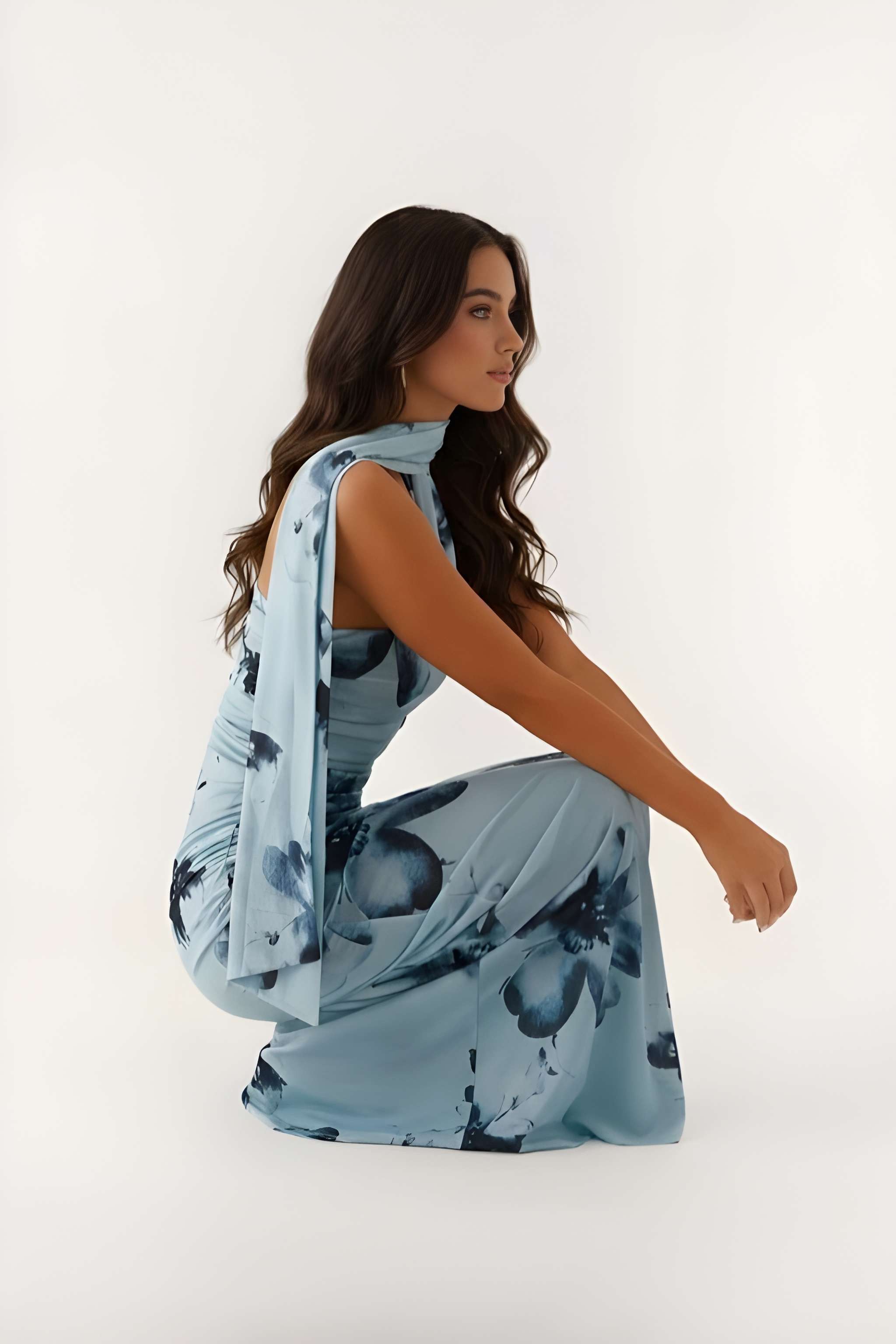 LYRIC | Scarf Neck Maxi Dress