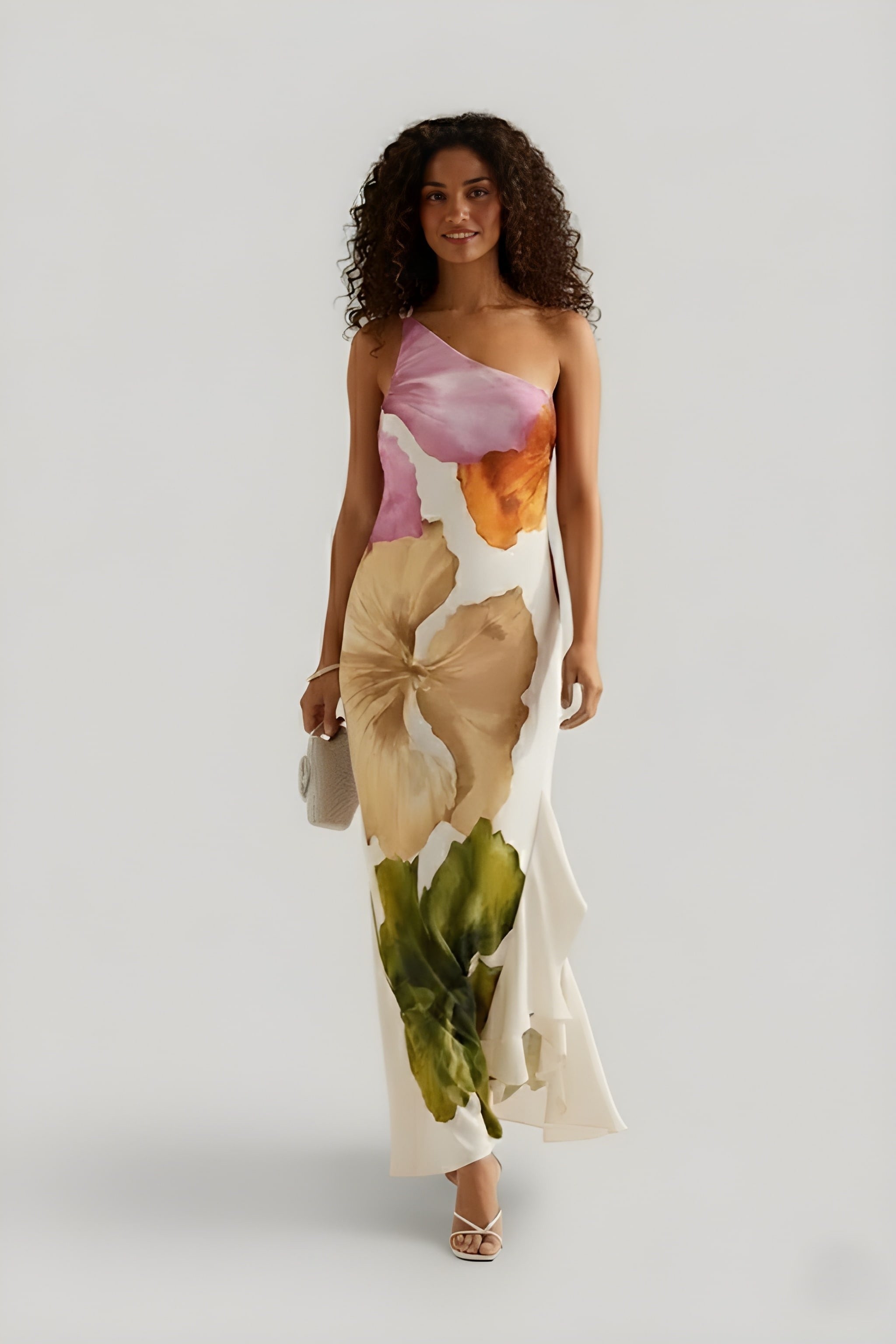 FELICITY | One Shoulder Floral-Print Maxi Dress