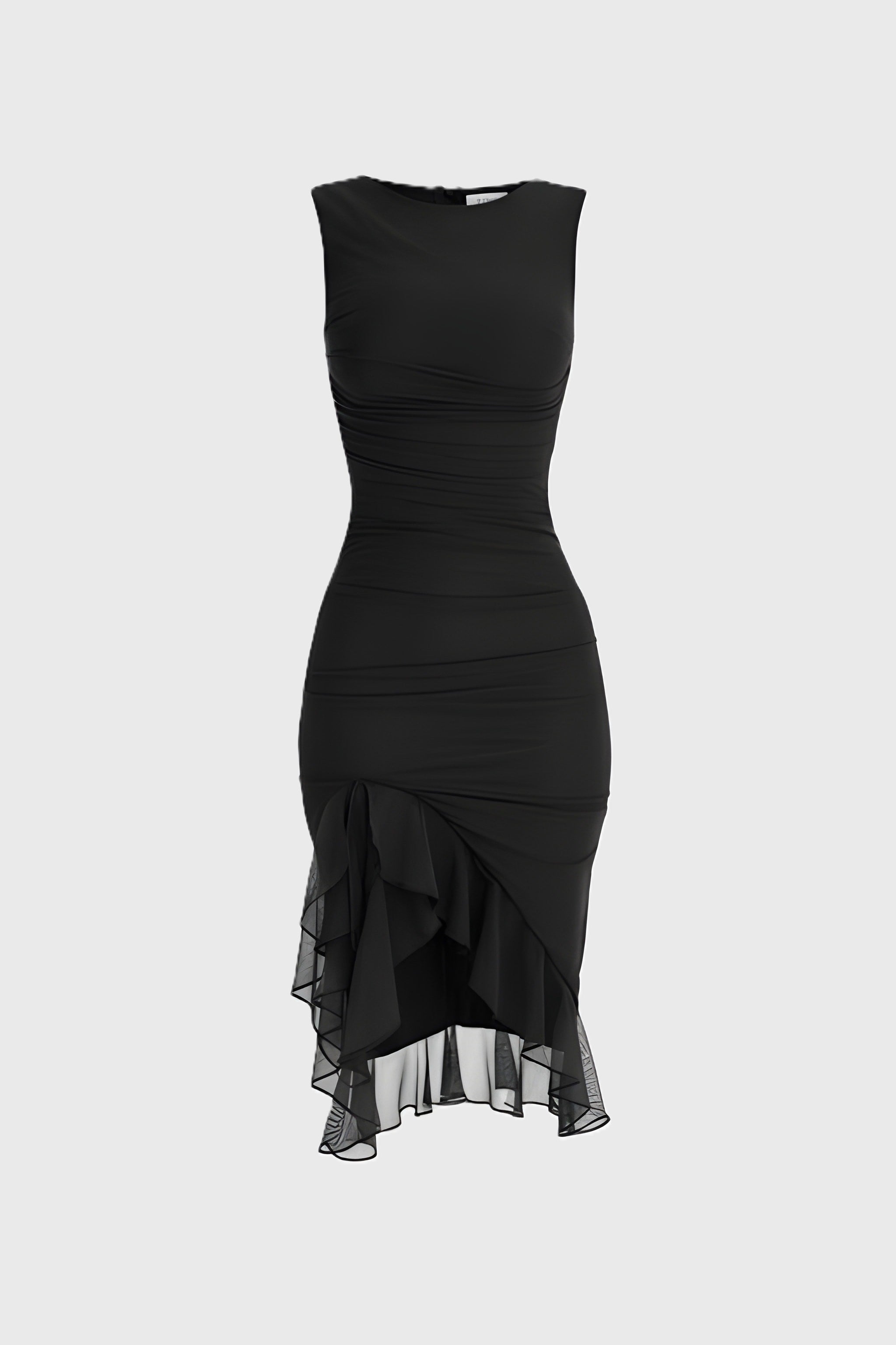 CLEMENTINE | High Neck Ruffle Midi Dress