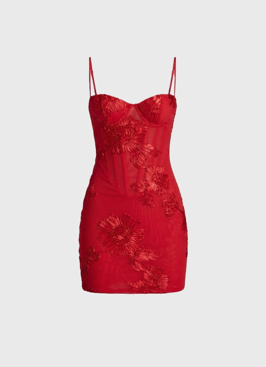 EMMA | Strapless Floral Corset Dress