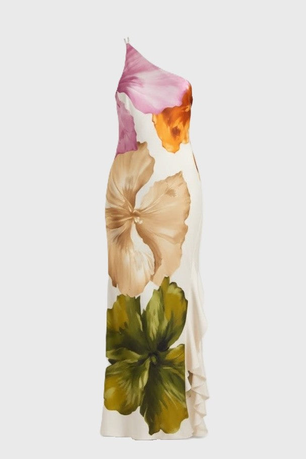 FELICITY | One Shoulder Floral-Print Maxi Dress