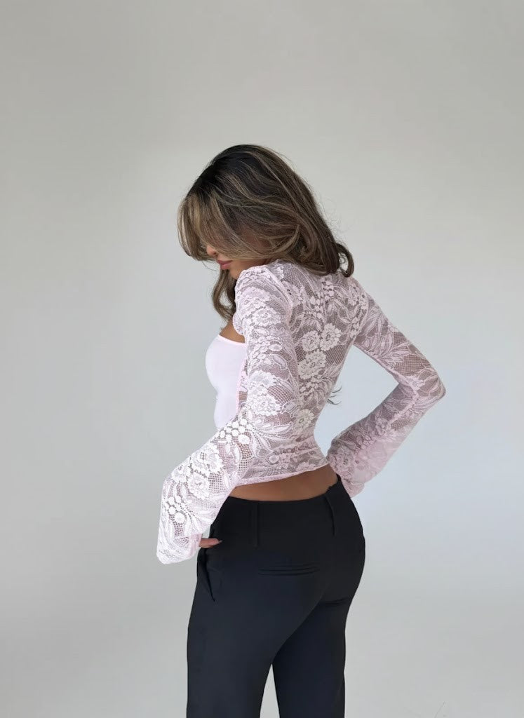 CAMILA | Lace High Neck Cut-Out Top