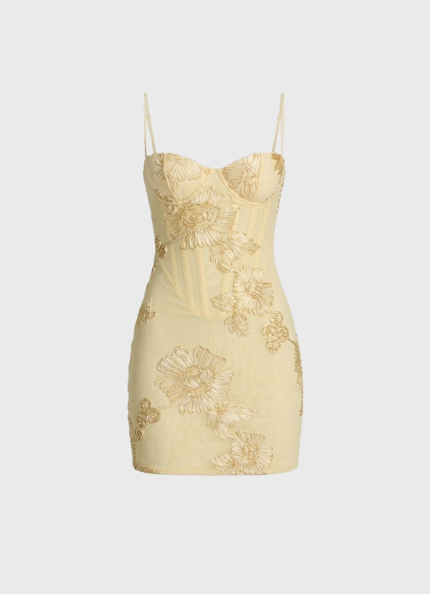 EMMA | Strapless Floral Corset Dress