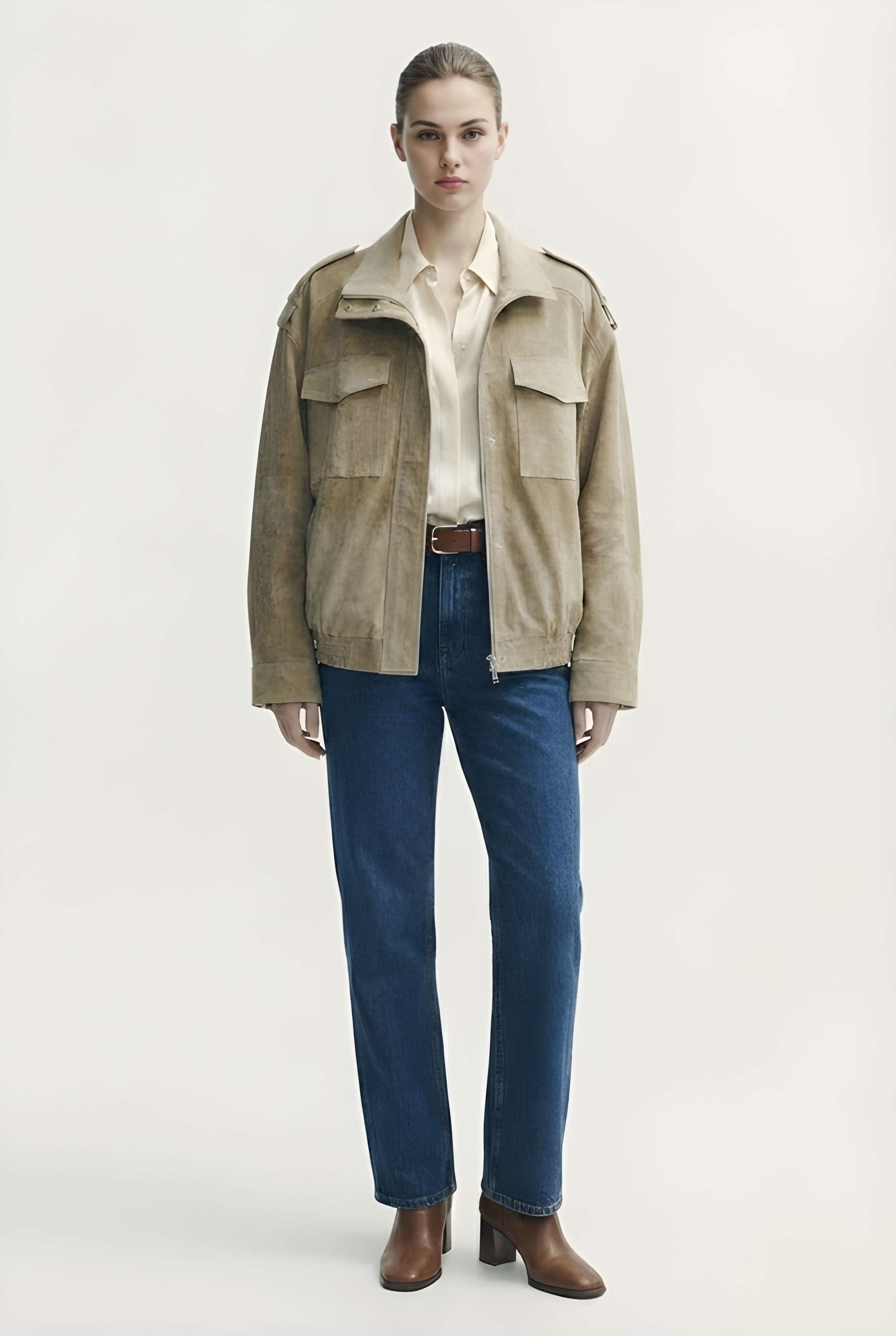 TANYA | Oversized Suede Cargo Jacket