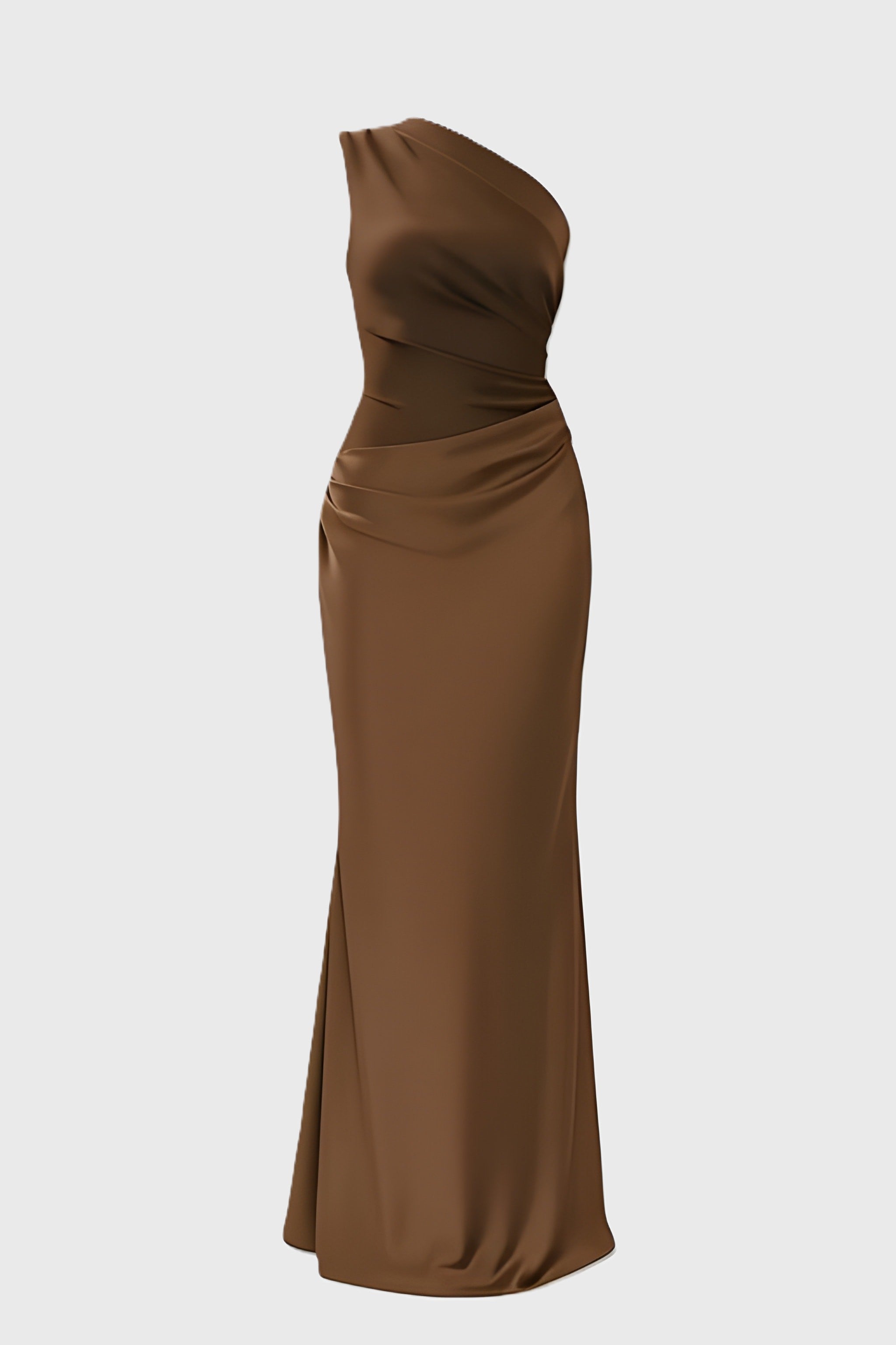 CASSIA | Draped Waist Satin-Panel Maxi Dress