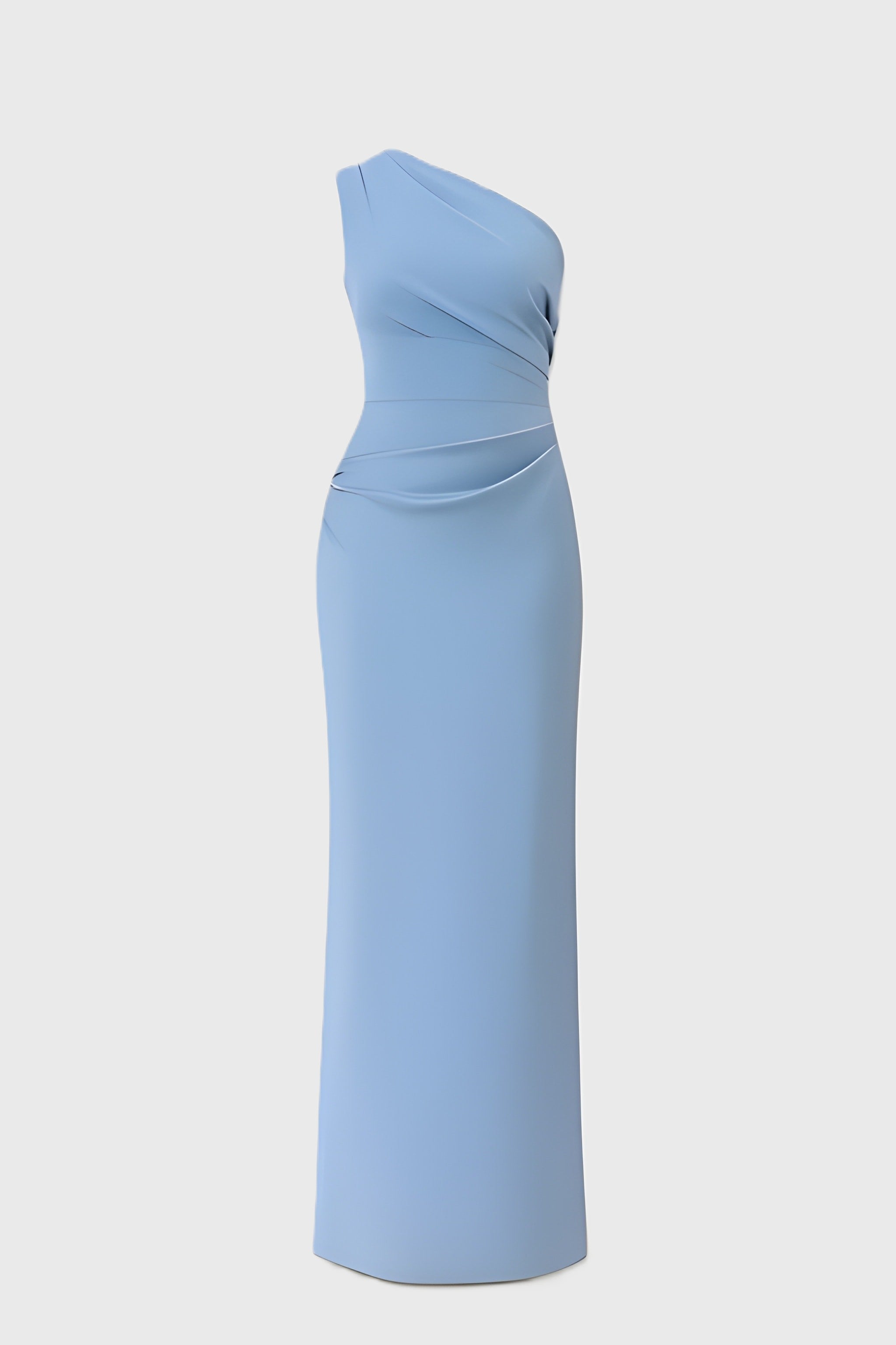 CASSIA | Draped Waist Satin-Panel Maxi Dress