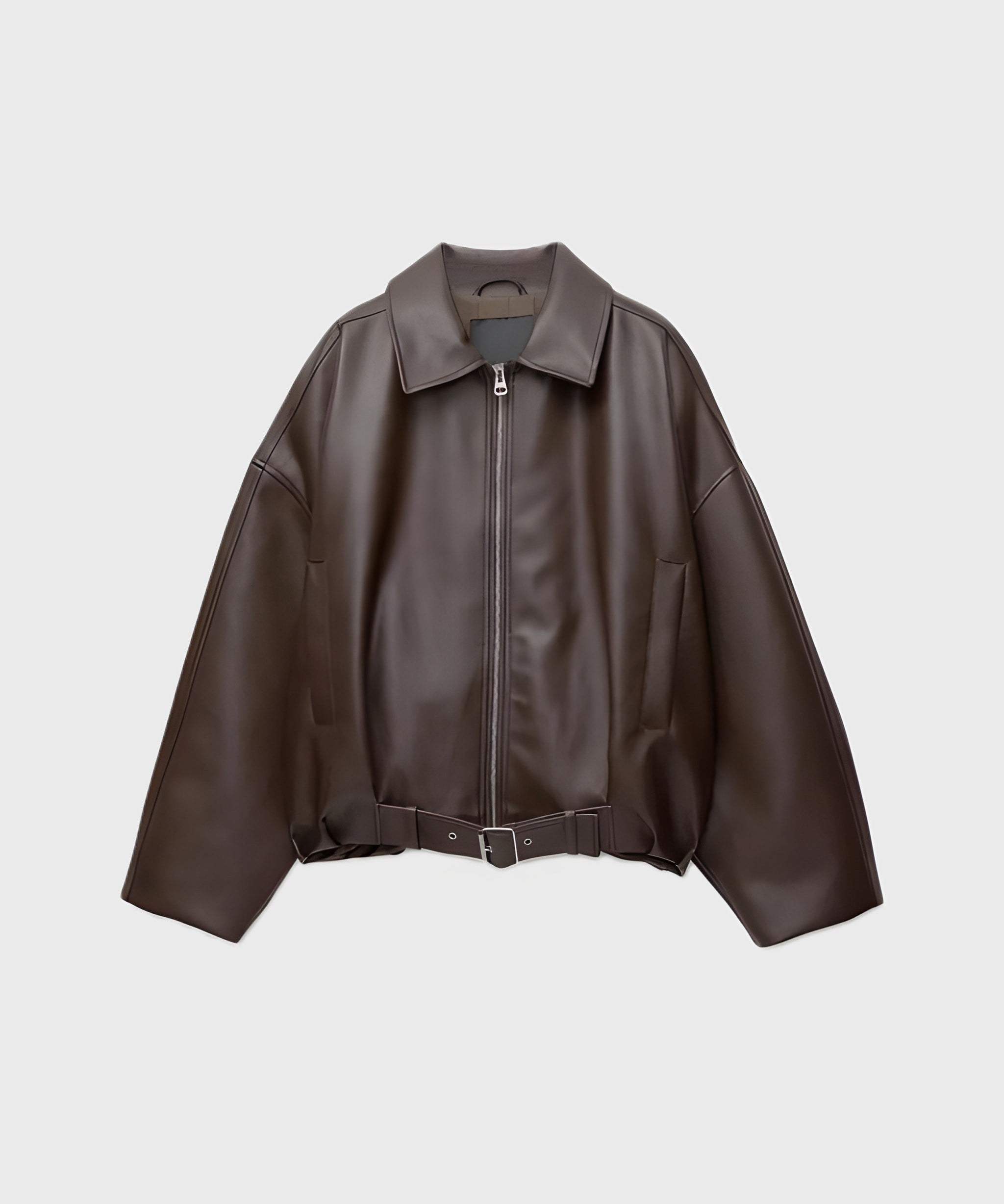 INDIGO | Oversized Faux Leather Bomber Jacket