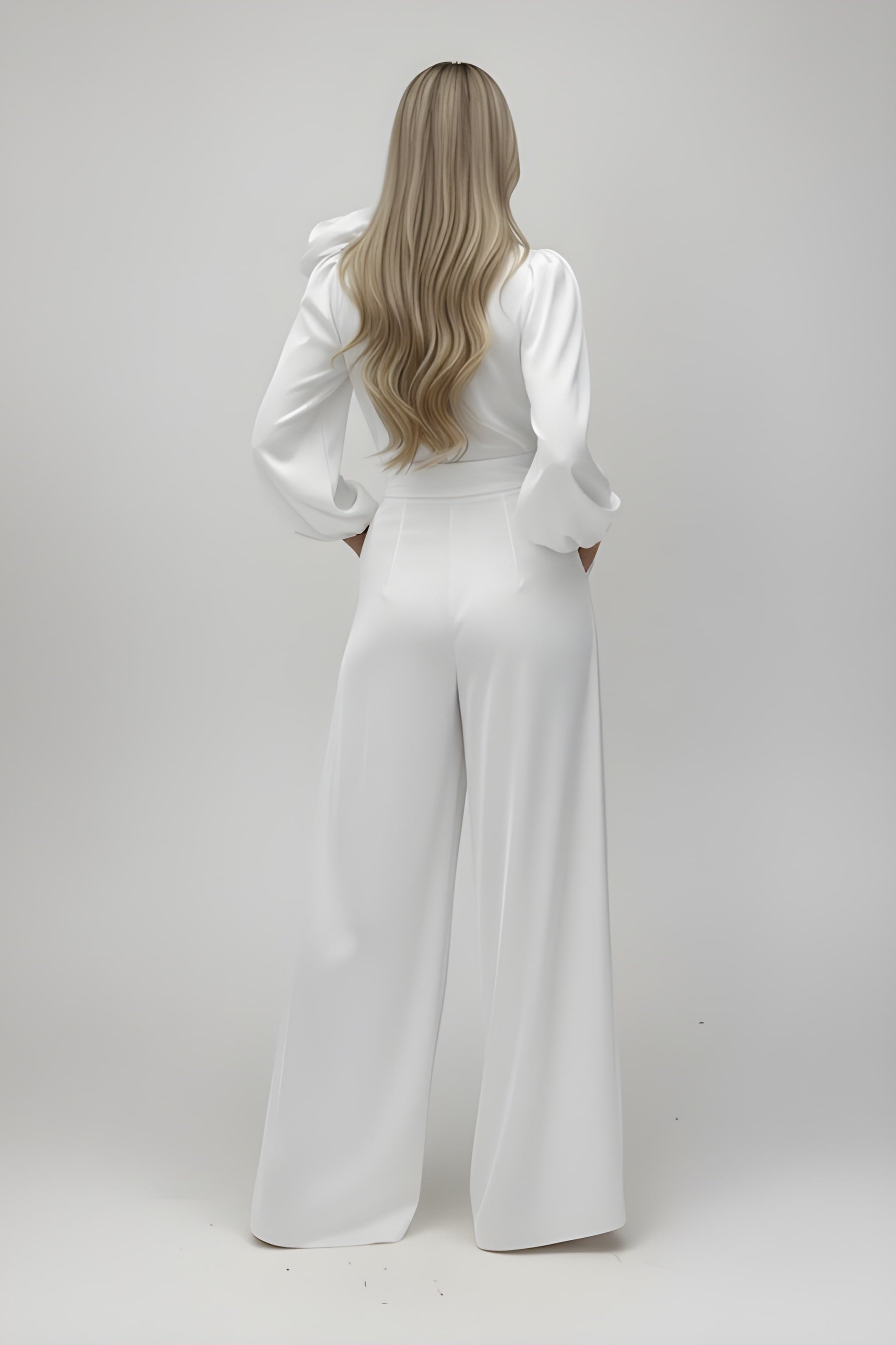 LUCY | Satin Elegant Flower Two-Piece Suit