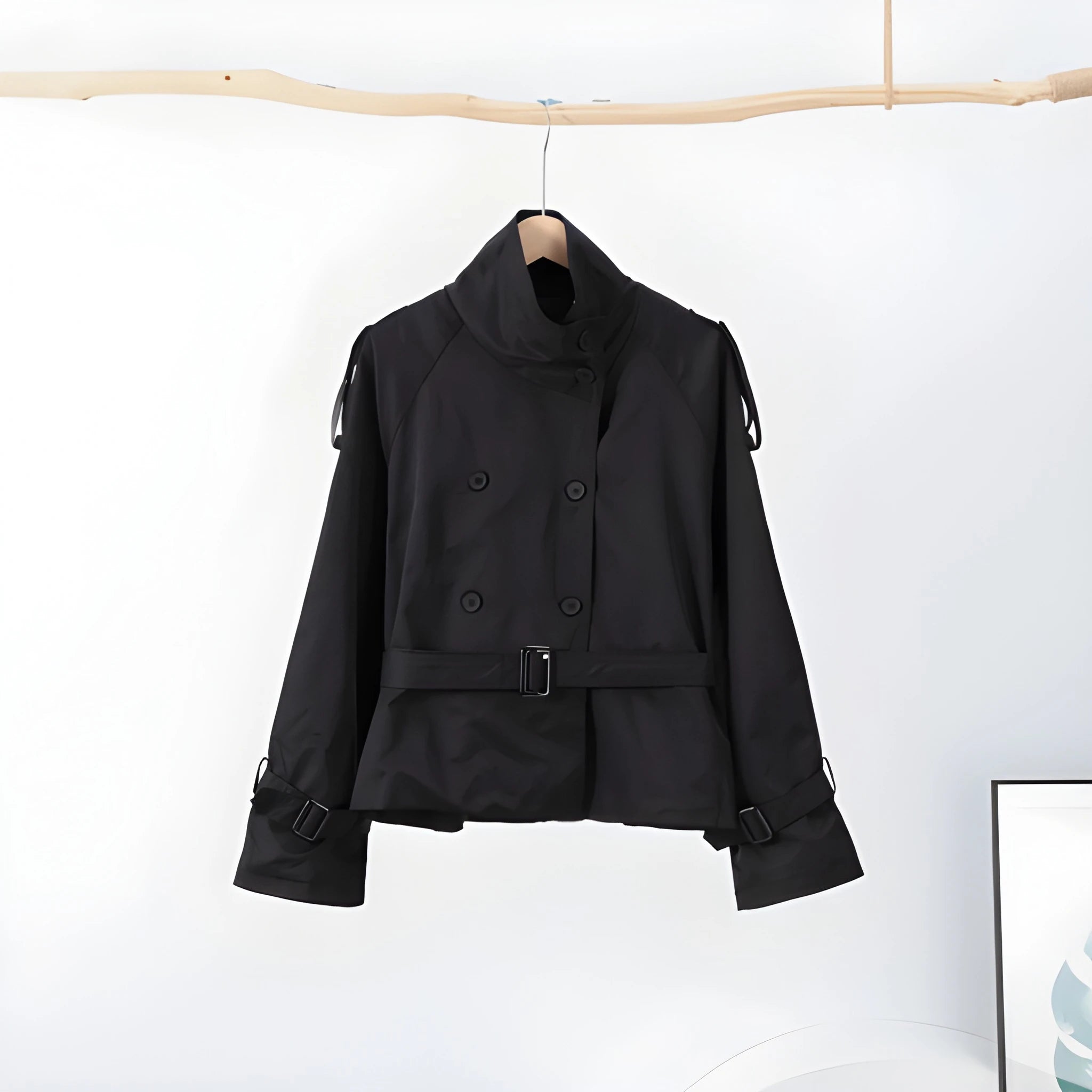 SOPHIE | High-Collar Short Trench Coat