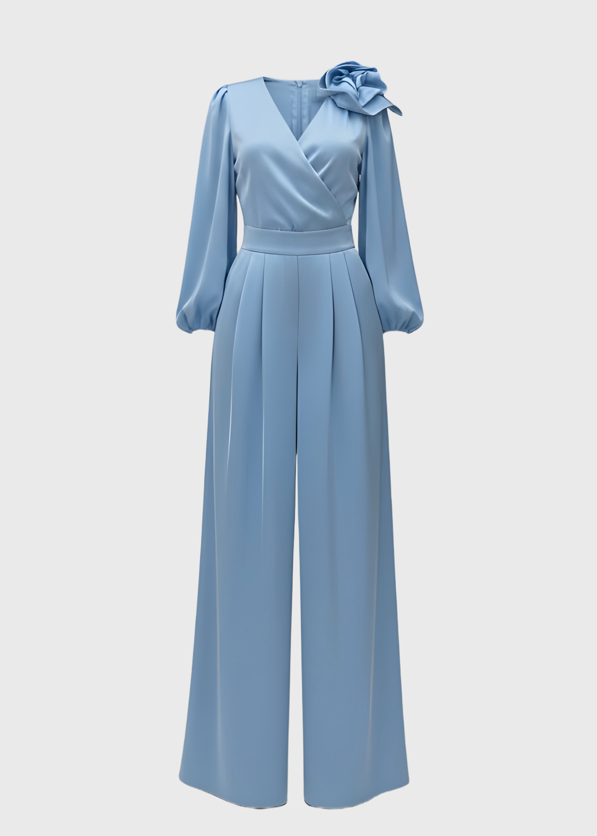 LUCY | Satin Elegant Flower Two-Piece Suit